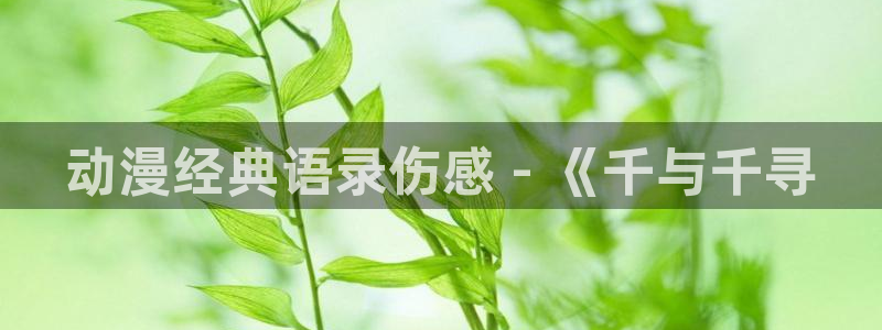 想要成为影之实力者第一季樱花动漫：动漫经典语录伤感 - 《千与千寻